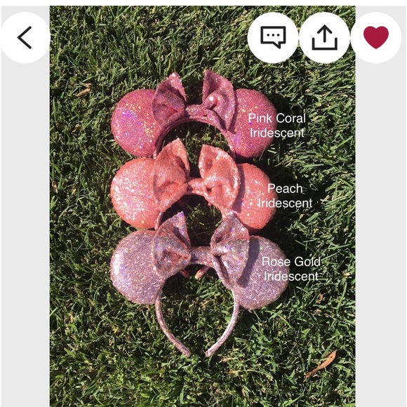 Peach iridescent Minnie Mouse Ears - Picture 6 of 8